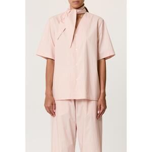 NEW PLAN C parachute short sleeve with tie top in baby pink